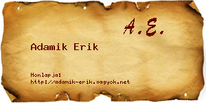 Adamik Erik névjegykártya