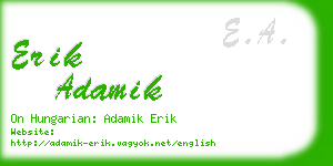 erik adamik business card